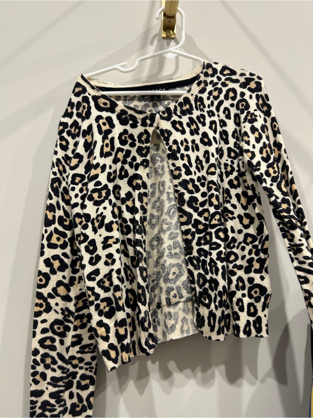 George Leopard Print Cardigan - Cream/Black/Tan